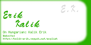 erik kalik business card